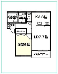 アーバニズム98B 1LDKの間取図画像