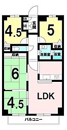 シャルム北山 4LDKの間取図画像