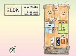 グランディア空港ソラーレ 3LDKの間取図画像