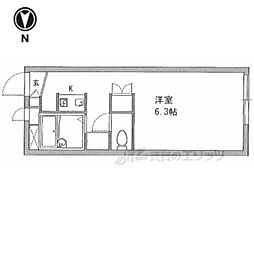 JR関西本線 大和小泉駅 徒歩4分の賃貸アパート 1階1Kの間取り