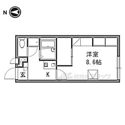 JR関西本線 大和小泉駅 徒歩35分の賃貸アパート 2階1Kの間取り