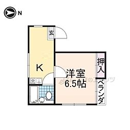 みすずコーポII 2階1Kの間取り