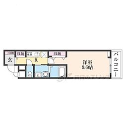 近鉄橿原線 大和八木駅 徒歩10分の賃貸アパート 2階1Kの間取り