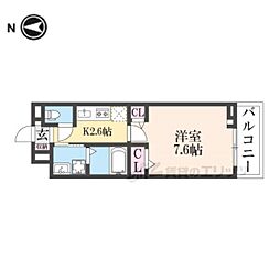 近鉄橿原線 八木西口駅 徒歩10分の賃貸アパート 2階1Kの間取り