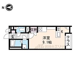 レオネクストノーム 1階ワンルームの間取り