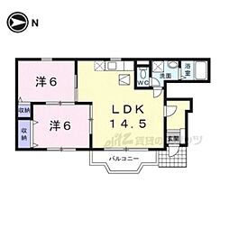 パルティーレ 1階2LDKの間取り