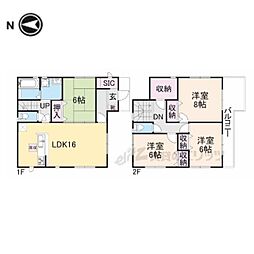 近鉄橿原線 畝傍御陵前駅 徒歩17分の賃貸一戸建て 1階4LDKの間取り