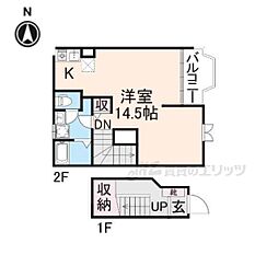 プリムローズ 2階ワンルームの間取り