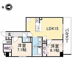 JR桜井線 桜井駅 徒歩4分の賃貸マンション 5階2LDKの間取り