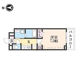 桜井市大字戒重アパート 1Kの間取図画像