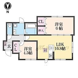 谷428-1新築アパート 2LDKの間取図画像