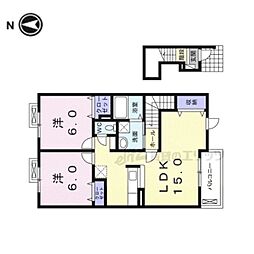 クレールヴィラ 2LDKの間取図画像