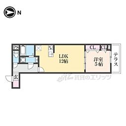 ジーメゾン大和高田クレアージュ 1LDKの間取図画像