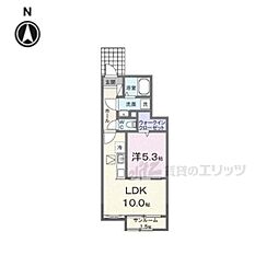 ファインビレA 1LDKの間取図画像