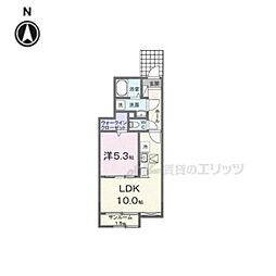 ファインビレA 1LDKの間取図画像