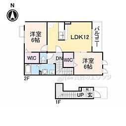 セレンディピティ1 2LDKの間取図画像