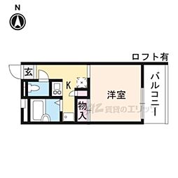 レオパレスハートピア15 1Kの間取図画像