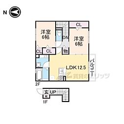 WIT狐井 2LDKの間取図画像
