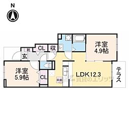 スター池部 2LDKの間取図画像