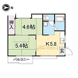 ファミールＹＡＭＡＭＯＴＯ 2階2Kの間取り