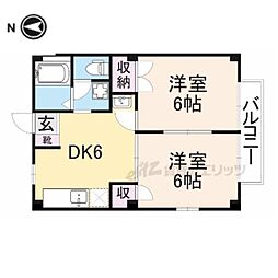ドミール・ダイコー 2DKの間取図画像