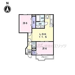 サンモール2B 2LDKの間取図画像