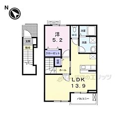ボヌール2 1LDKの間取図画像