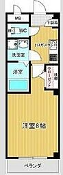 リバーサイドシェル 1Kの間取図画像