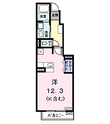クレアデメゾン ワンルームの間取図画像