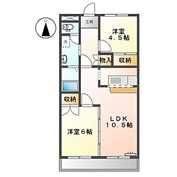 エスポアロイヤル 2LDKの間取図画像