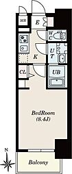 S-RESIDENCE尾頭橋beaute 1Kの間取図画像