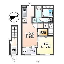 RH 柳川 1LDKの間取図画像