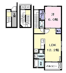 フレスクーラA 1LDKの間取図画像