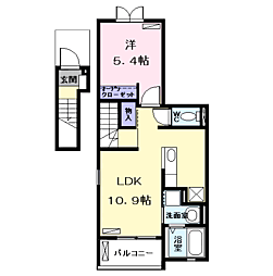 グレイスヒルズ1 1LDKの間取図画像