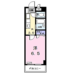 プラティークあらこ 1Kの間取図画像