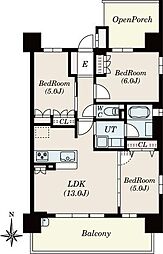 アリヴィス金山イースト 3LDKの間取図画像