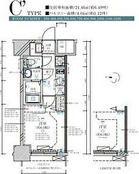 ディアレイシャス名古屋大須通 1Kの間取図画像