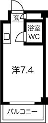 グリーンパークハイツ西山 ワンルームの間取図画像
