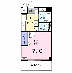 サニーコート月島 1Kの間取図画像