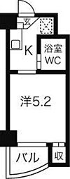 露橋ロイヤルハイツ 1Kの間取図画像