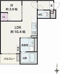 Jack atsutakoshinV 1LDKの間取図画像