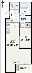 Jack sotoshinII 1LDKの間取図画像