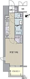 パルティール八田 7階1Kの間取り