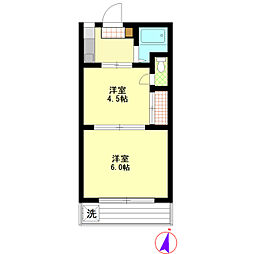 八千代マンション 2Kの間取図画像