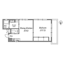 エスペランサ1 1DKの間取図画像