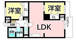 フローラ堺3号棟 3LDKの間取図画像