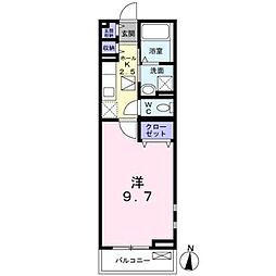 パークサイド桜田 1Kの間取図画像