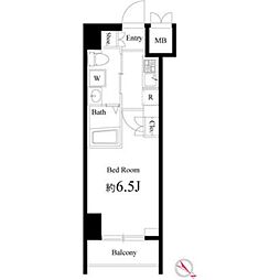 ハーモニーレジデンス横浜みなとみらい002 1Kの間取図画像