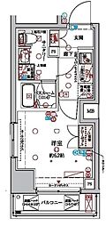 ラクラス横浜 1Kの間取図画像