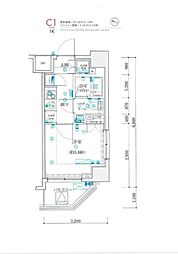 C'ESTJOLI横浜井土ヶ谷 1Kの間取図画像